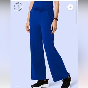 Mandala wide leg galaxy blue scrub pant